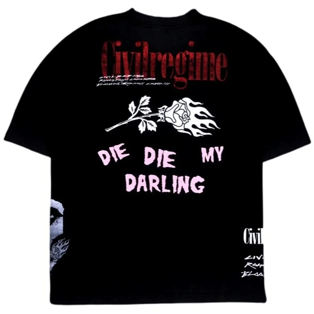 Civil Regime Die Die My Darling 199X Oversized Tee Vintage Black Misfits Graphic